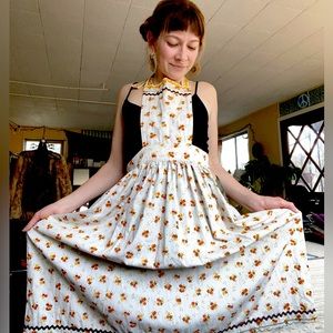 Handmade vintage floral apron